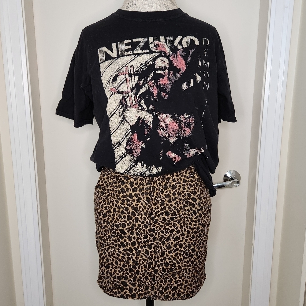 90s Cheetah Corduroy Mini Skirt